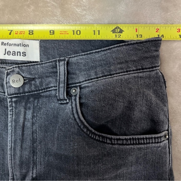 Reformation Jeans Size 28 Gibson Wash Charcoal Gray High Rise Stretch - Picture 8 of 11